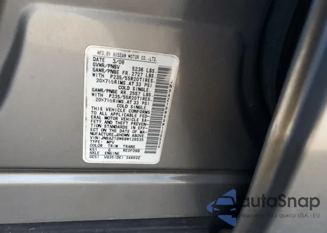 2009 Nissan Murano S from USA, damaged, VIN JN8AZ18W99W128535